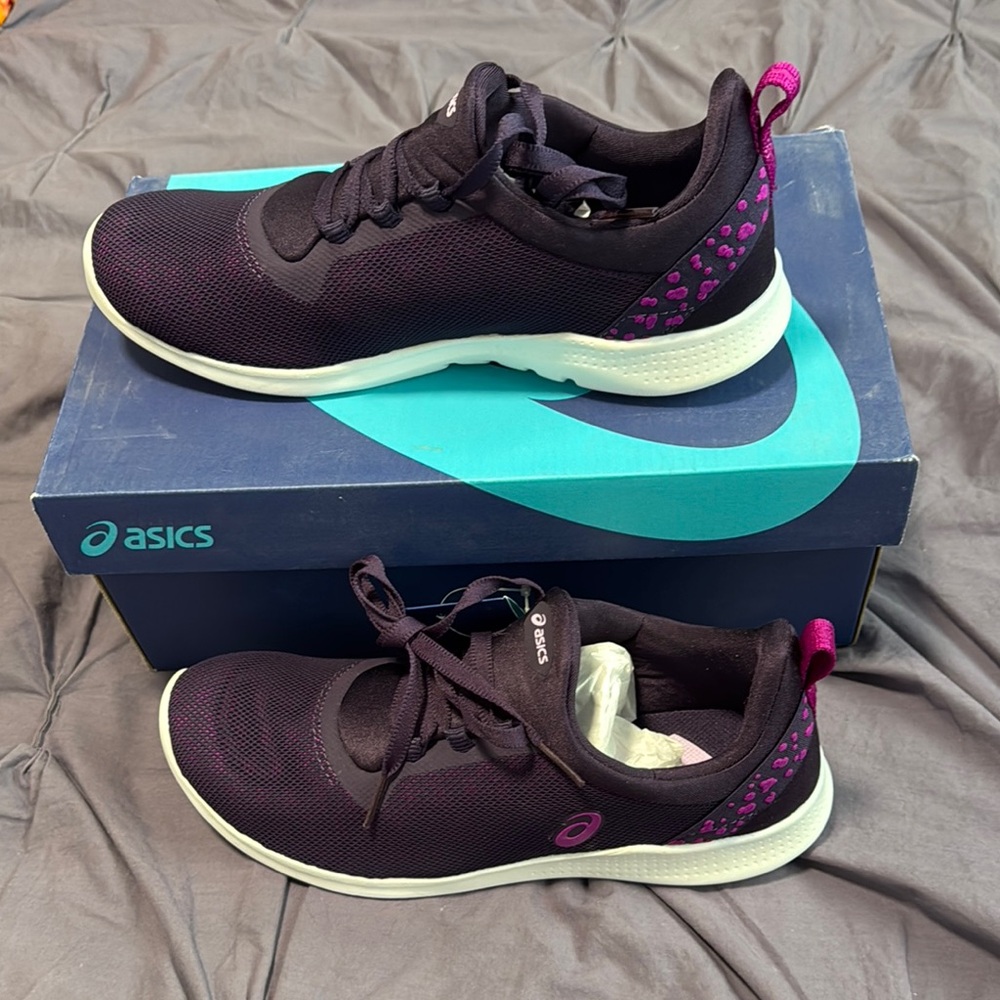 ASICS Women's Fit Sana 4 Black and Pink Sneakers